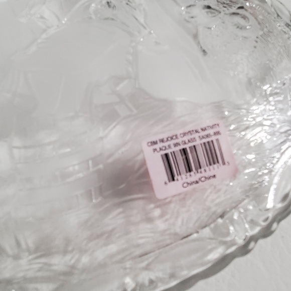 NWT Mikasa Crystal Nativity Plate Clear Serving Dish Stable Manger - Picture 6 of 8